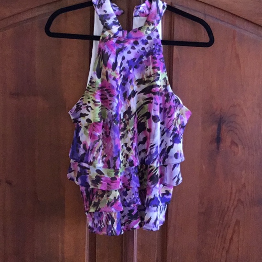 COPY - Purple Ruffled Sleeveless Tank Top, EUC
